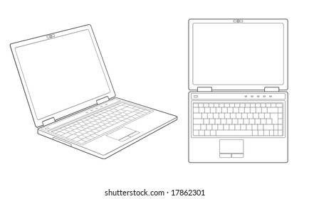 Vector Laptop on white background