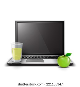 Vector laptop on a white background.