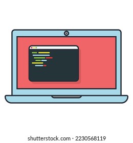 Portátil vector con fondo blanco. Se puede usar como un icono.
