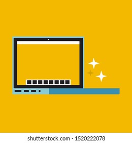 vector laptop on a yellow background