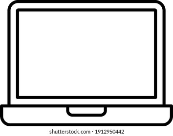 Vector Laptop Outline Icon Design
