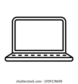 Vector Laptop Outline Icon Design
