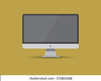 Vector laptop. Personal computer in flat style. Desktop computer. Computer icon isolated on background