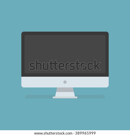 Vector laptop. Personal computer in flat style. Desktop computer. Computer icon isolated on background