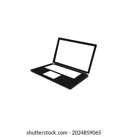 vector laptop seen from the side