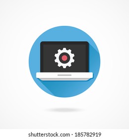 Vector Laptop Settings Icon