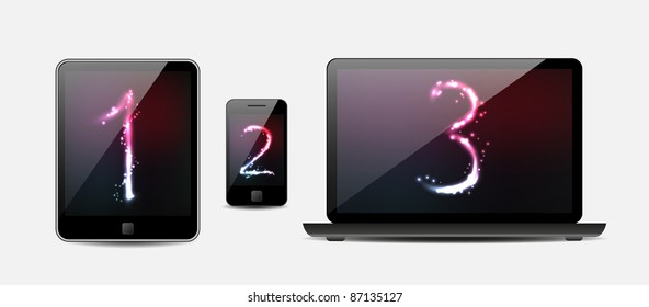 Vector Laptop, tablet computer and mobile phone