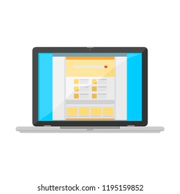Vector Laptop Website Icon Illustration