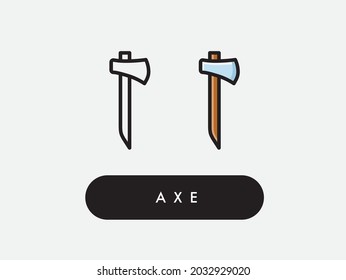 Vector large axe isolated icon illustration