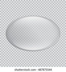 Vector large clear glass with glare oval