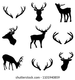 Buck And Doe Head Silhouette High Res Stock Images Shutterstock