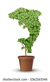 vector large green tree grows from a flowerpot. concept of spring and summer, harvest and ascent