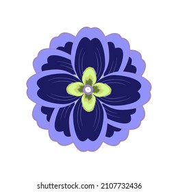 Vector large lilac flower isolated on white background. greeting card