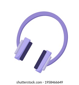 Vector large lilac wireless Headphones. A device for listening to music