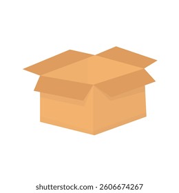 vector of large open empty cardboard boxes	