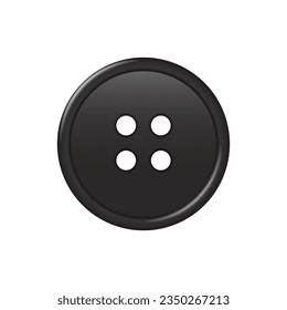 Vector large plastic clothes button isolated on white background