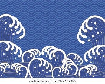 Vector Large Rough Waves Background Frame