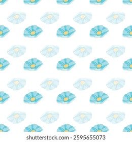 Vector Large scale retro vintage blue floral pattern