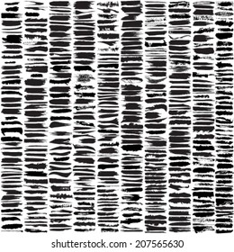 Vector large set of 450 different grunge brush strokes. 