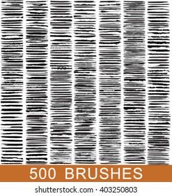 Vector large set of 500 different grunge brush strokes.
