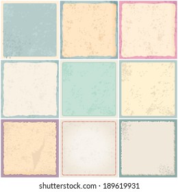 Vector large set of 9 retro, vintage, abstract hipster backgrounds