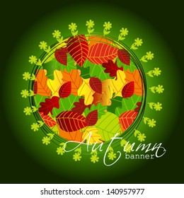 Vector large set of autumn leaves