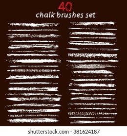 Vector large set of chalk brushes. Textures illustration.