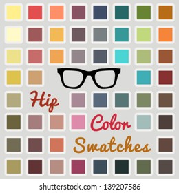 Vector large set of cool color swatches