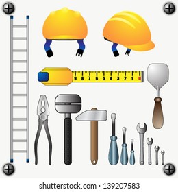 Vector large set of different construction tools