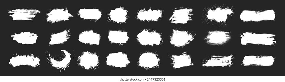 Vector large set different grunge brush strokes. Black ink grunge brush strokes. Vector paintbrush set. Grunge design elements. Painted ink stripes