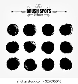 Vector large set hand drawn illustration.
Ink brush grunge strokes backgrounds set for text.
elements, template for backgrounds or card design
