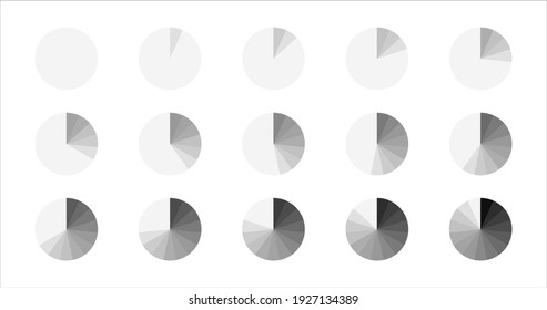 Vector large set loading and buffering icons.