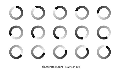 Vector large set loading and buffering icons.