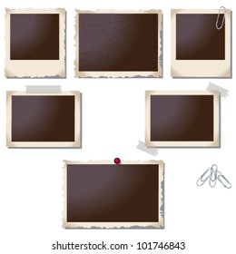 Vector large set of old, vintage photo frame illustrations