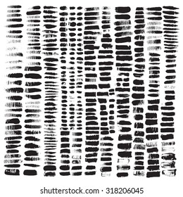 Vector large set of over 360 different grunge brush strokes.