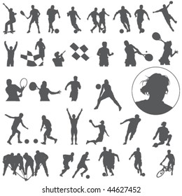 Vector Large set of sport silhouettes