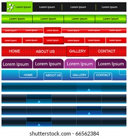 Vector large set of web navigation bars