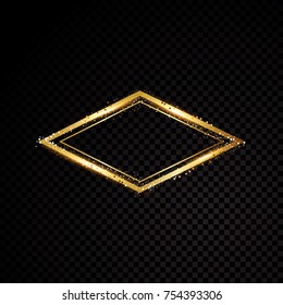 Vector Las Vegas frame. Shining banner. Isolated on black transparent background Vector illustration