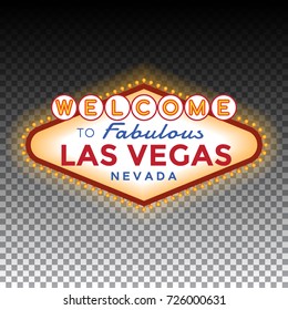 Vector Las Vegas Sign on transparent background.