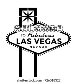 Vector Las Vegas Sign silhouette isolated on white.