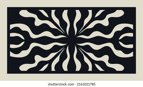 Vectorlaserschnitt-Dekorationsvorlage aus Spitzen-Muster mit Vintage-Barockschmuck zum Stanzen oder Schnitzen von Holz, Element für Hochzeitseinladungskarte