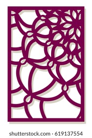 Vector Laser cut panel. Pattern template for decorative panel. Wall vinyl art decor. Stock vector.