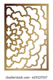 Vector Laser cut panel. Pattern template for decorative panel. Wall vinyl art decor. Stock vector.