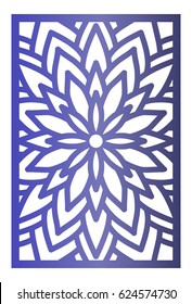 Vector Laser cut panel. Pattern template for decorative panel. Wall vinyl art decor. Stock vector.