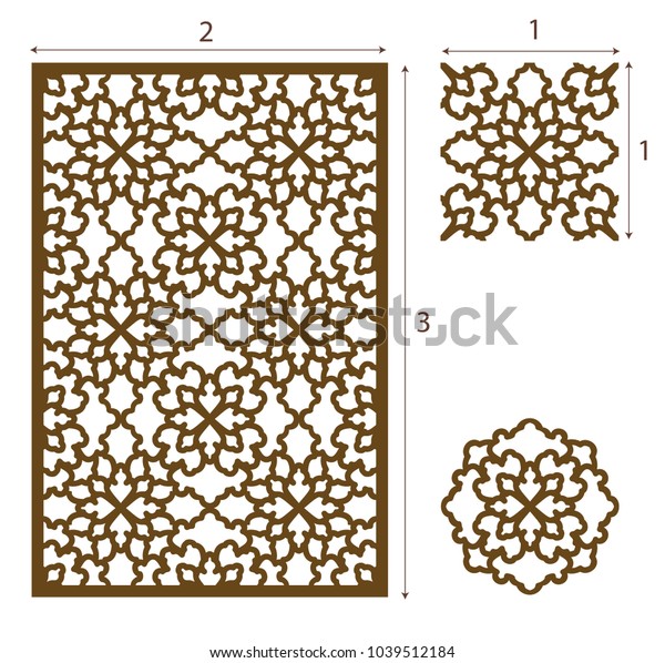 Vector Laser cut panel, the seamless eastern\
pattern for decorative panel. Image suitable for engraving,\
printing, plotter cutting, laser cutting\
