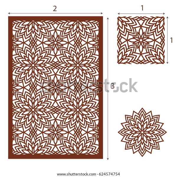 Vector Laser cut panel, the seamless pattern for\
decorative panel. Image suitable for engraving, printing, plotter\
cutting, laser cutting paper, wood, metal, stencil manufacturing.\
Stock vector.