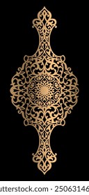 Vector laser cut templates , golden patterns arabesque ornament shapes. Laser and cnc Router cutting, geometric motif. Mashrabiya, islamic decor, mdf design, cnc vector design.