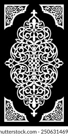 Vector laser cut templates , golden patterns arabesque ornament shapes. Laser and cnc Router cutting, geometric motif. Mashrabiya, islamic decor, mdf design, cnc vector design.