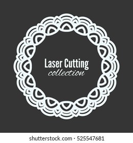 Vector laser flower star cut the template frame. Floral mandala for the plotter. Pattern for home decoration, shop showcase, wall, photo, frame and design.