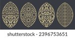Vector laser - router  cut square panels set arabian pattern window grill vector
